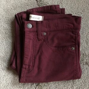 Madewell 10” high rise skinny jeans in deep plum